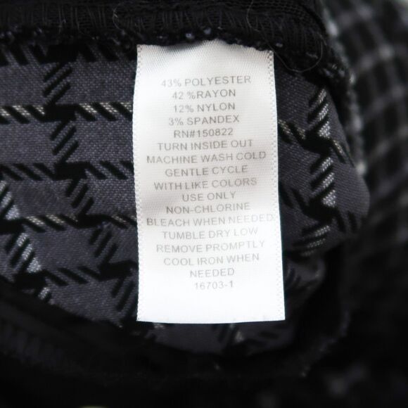 Liz‎ Claiborne Womens Lisa Pants Size 2 Houndstooth Black Grey Office Career - Picture 5 of 8